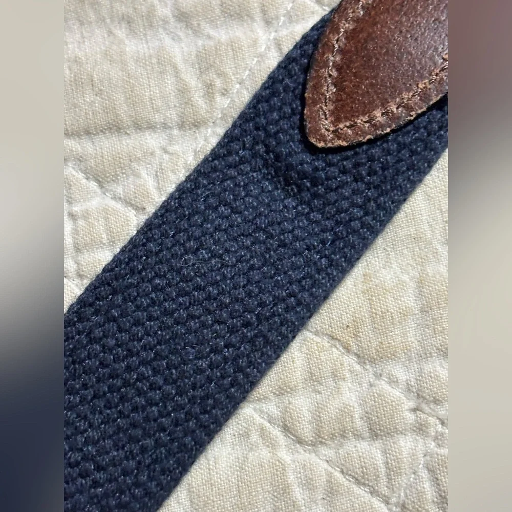 Vineyard Vines Boy’s Blue Green Whale Cotton Canvas Belt w/ Leather Tabs Size 26